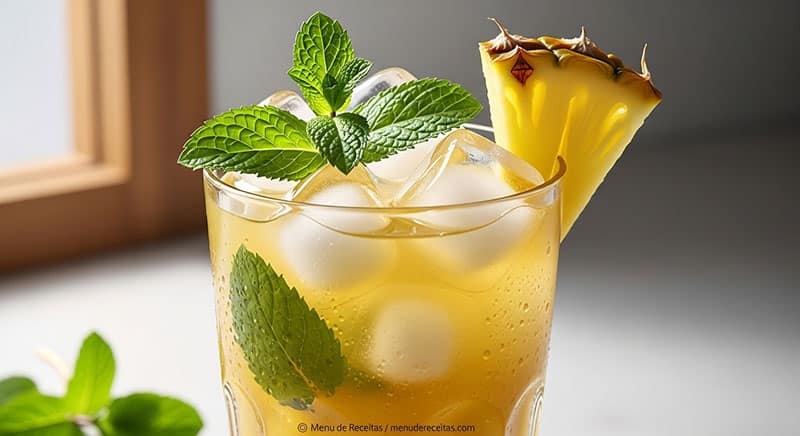 Suco de Abacaxi com Hortelã: Refrescância Pura para o Seu Dia!