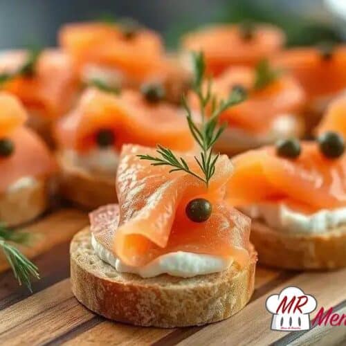Canapés de salmão defumado