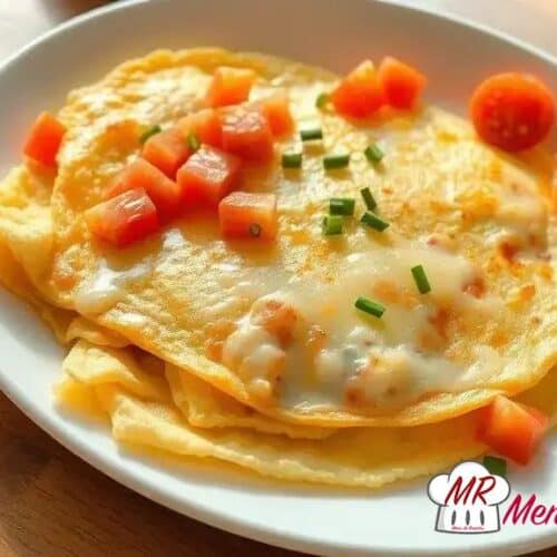 Omelete de queijo e tomate
