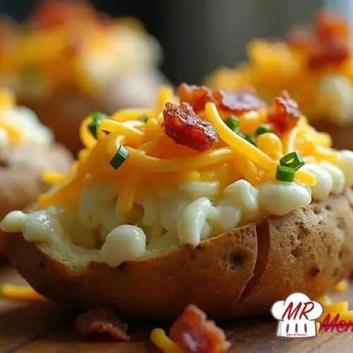 Batata recheada com cheddar