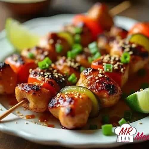 Espetinho de frango oriental