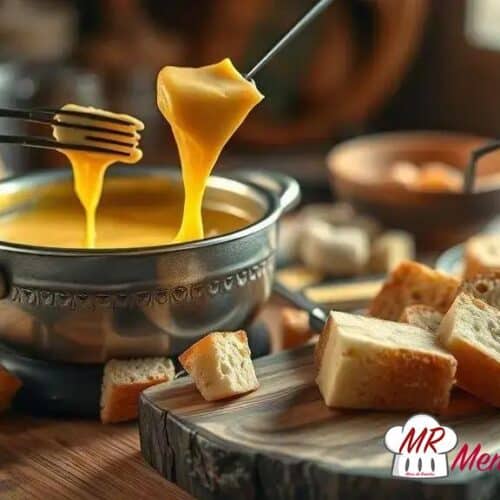 Fondue de queijo com pão