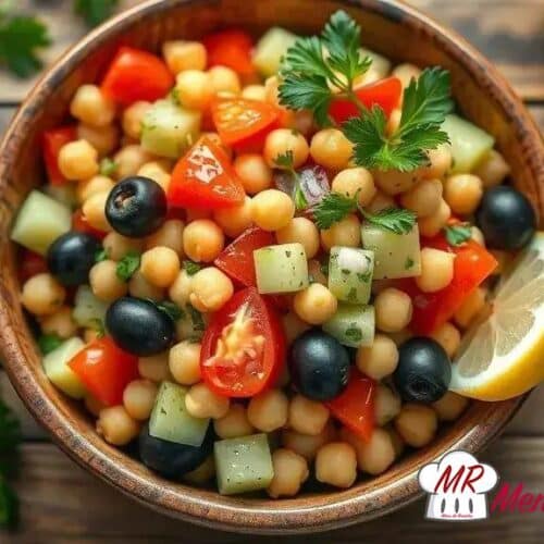 Salada de grão-de-bico mediterrânea