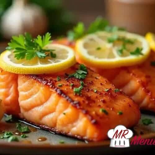 Salmão com limão e alho na Air Fryer