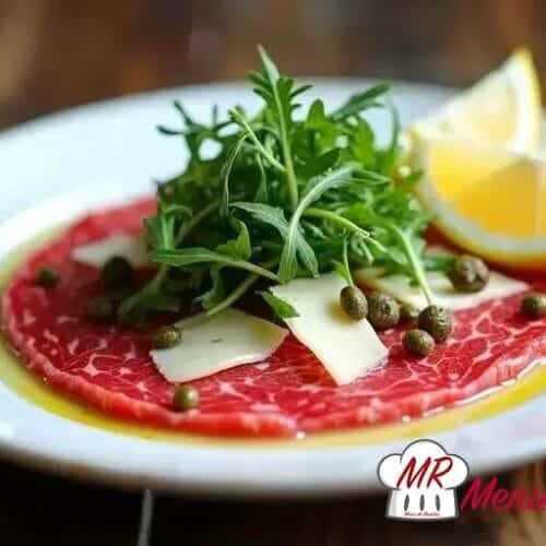 Carpaccio de carne com parmesão