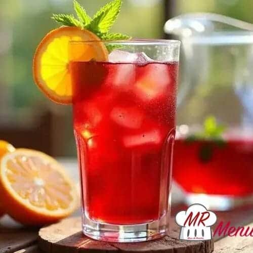 Chá gelado de hibisco e laranja