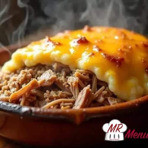 Escondidinho de pernil com mandioquinha
