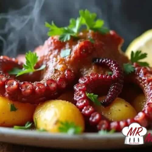 Polvo grelhado com batatas