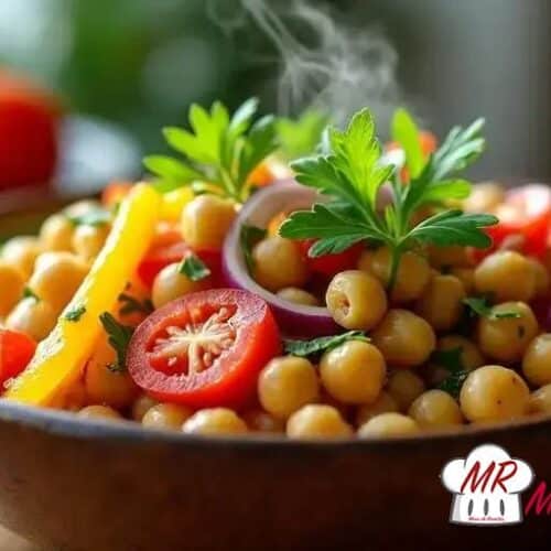 Salada morna de grão-de-bico