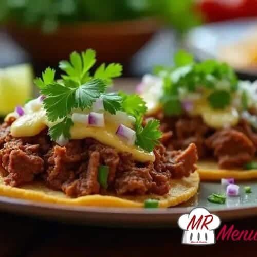 Tostaditas de carne desfiada