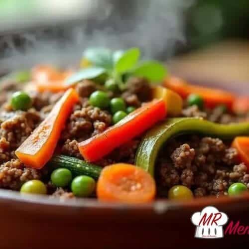 Carne moída com legumes equilibrado