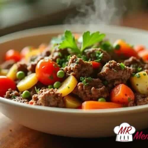 Carne moída com legumes leve