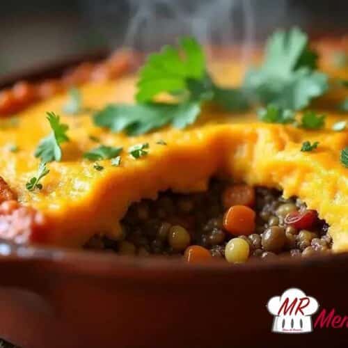 escondidinho de abóbora com lentilha