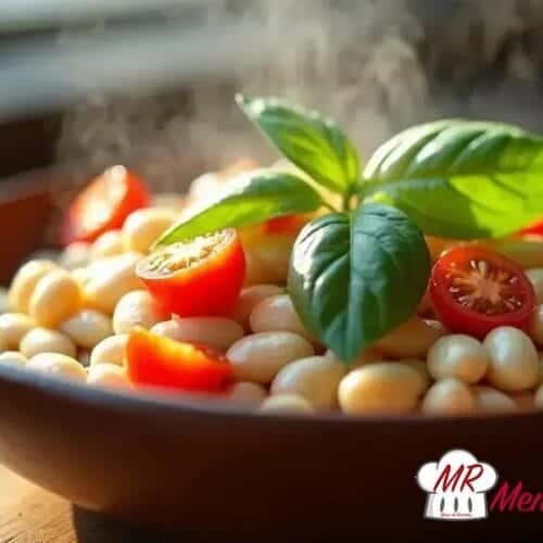Feijão branco com tomate e ervas