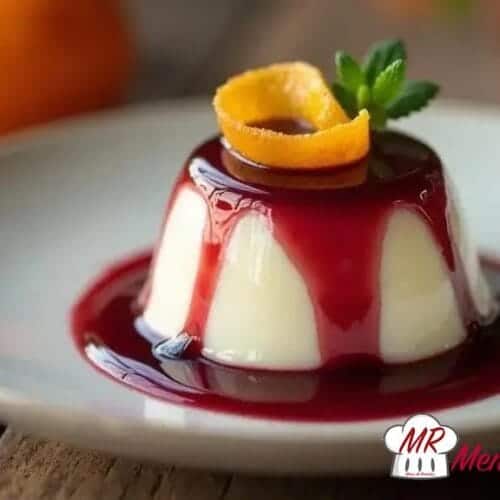 Pudim de claras com calda de vinho