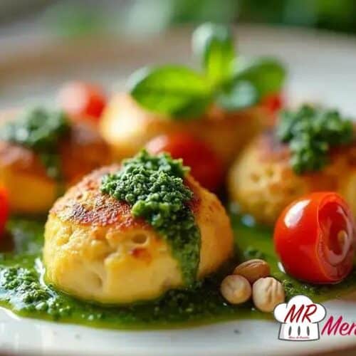 Quenelles de ricota com pesto