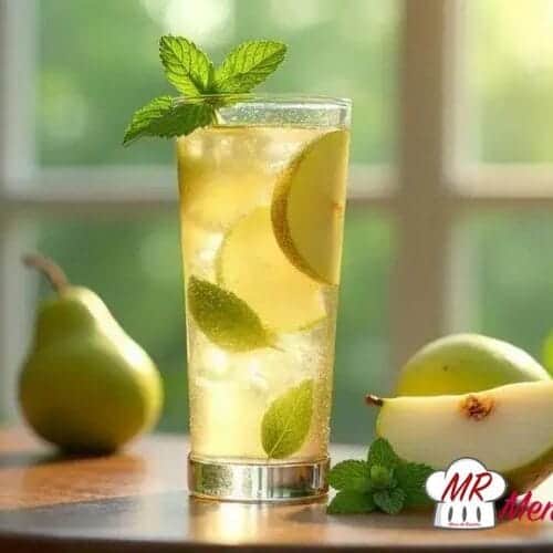 Suco de pera com hortelã