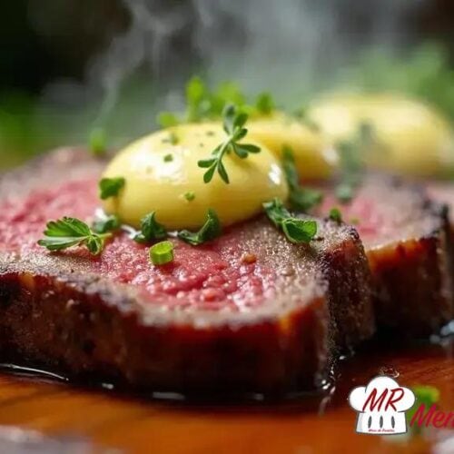Carne bovina com manteiga de ervas