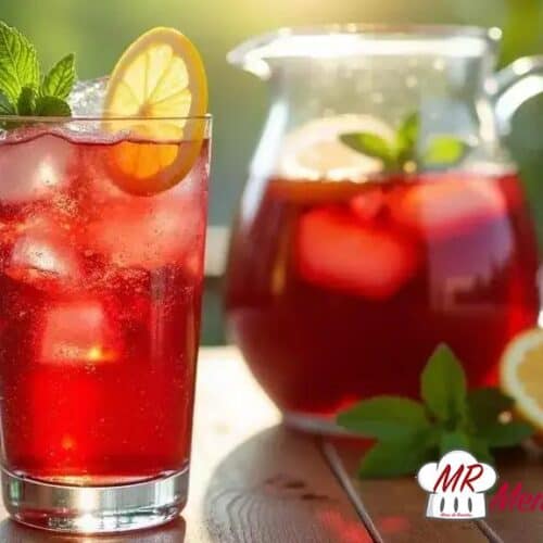 Chá gelado de hibisco caseiro