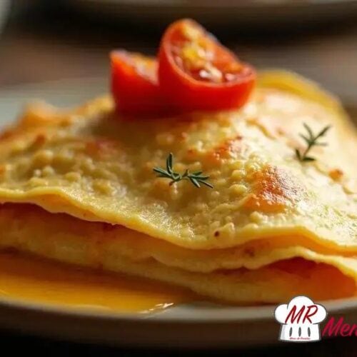 Crepioca de queijo e tomate