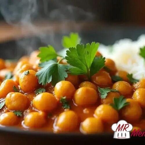 Curry de grão-de-bico com coentro