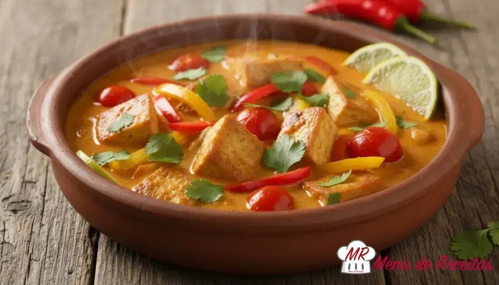 Moqueca vegana com ervas aromáticas