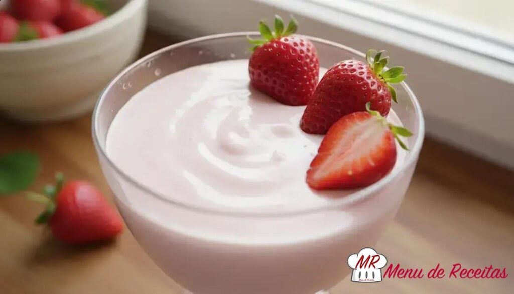 Mousse de morango caseiro