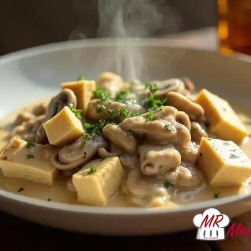 Strogonoff vegano com tofu