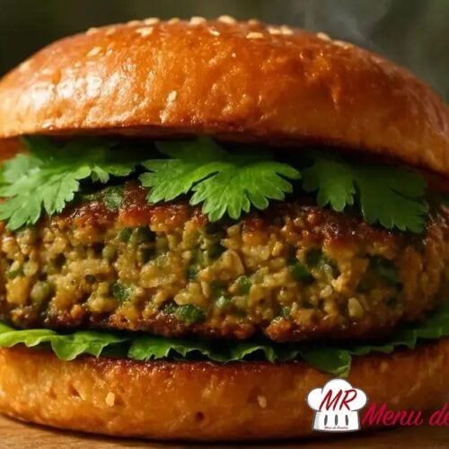Hambúrguer de lentilha com coentro