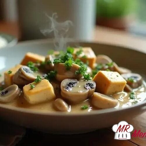 Strogonoff vegano com ervas aromáticas