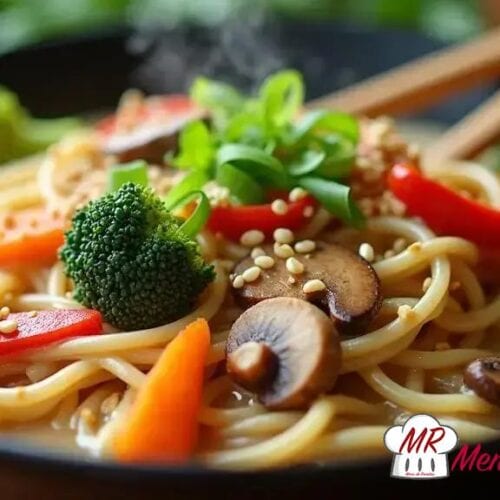 Yakissoba vegano com leite de coco