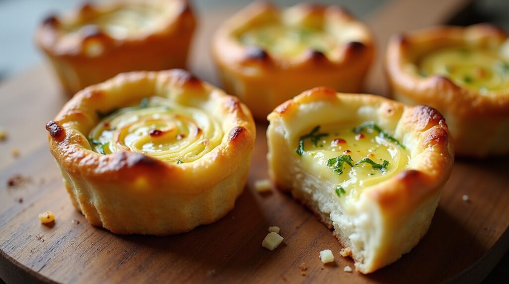 Mini quiche de alho-poró