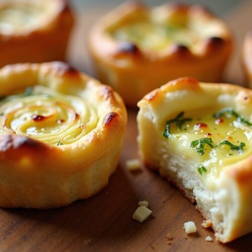 Mini quiche de alho-poró