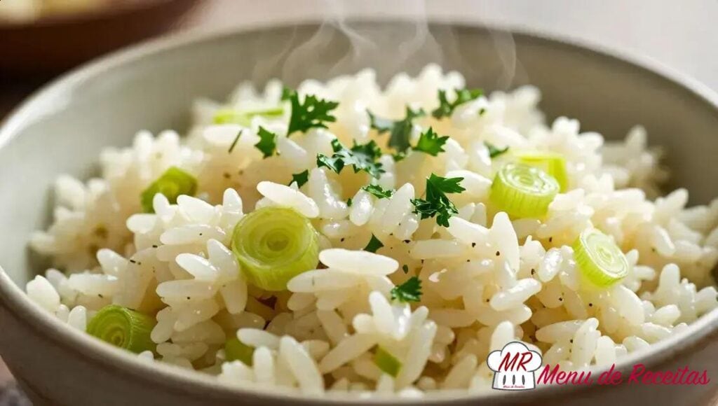 Arroz com alho-poró
