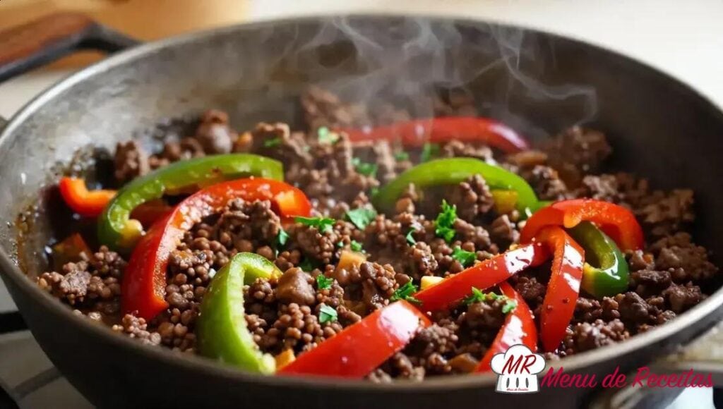 Carne moída com pimentão