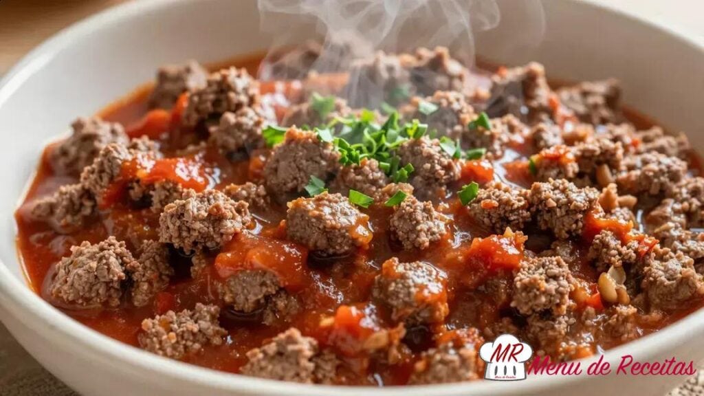Carne moída com tomate