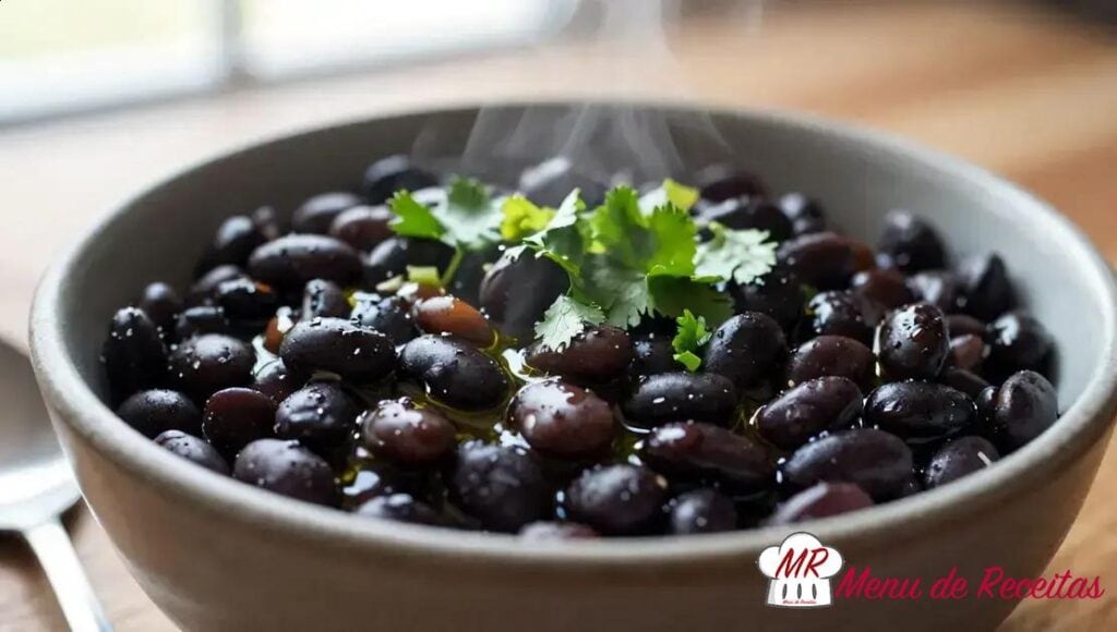 Feijão preto temperado vegano
