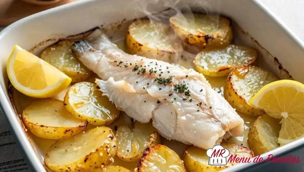 Peixe ao forno com batatas