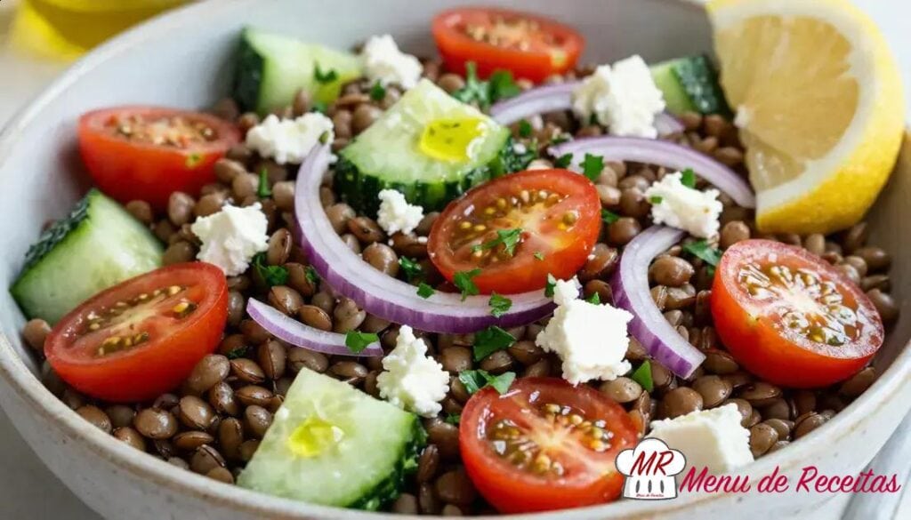 Salada de lentilha fria