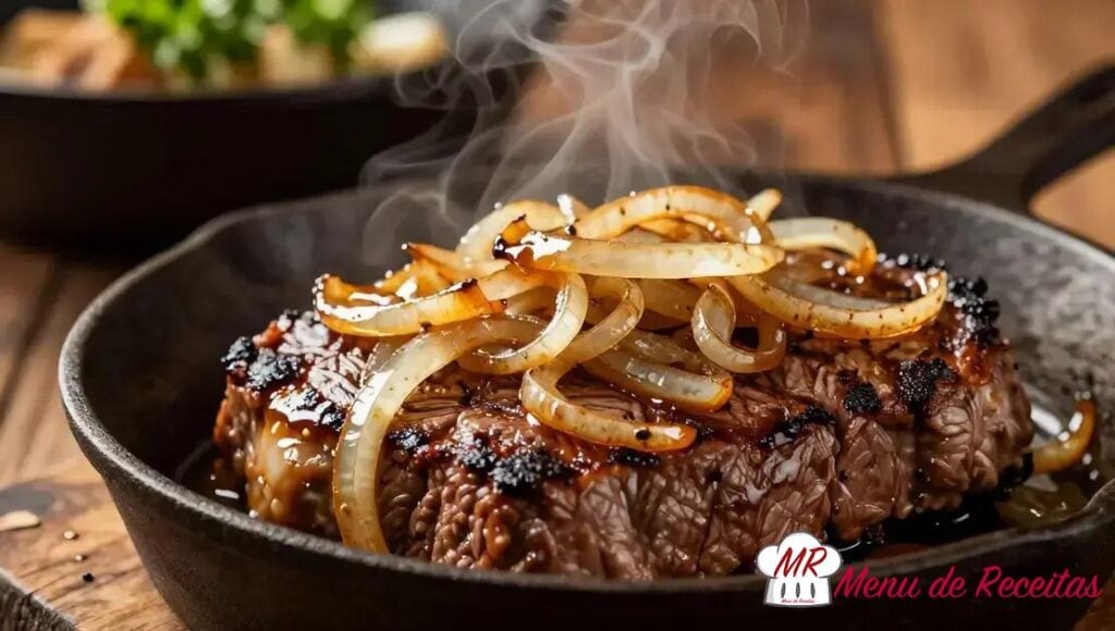 Bife acebolado