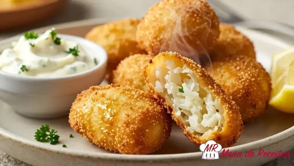 Bolinho de bacalhau com aioli