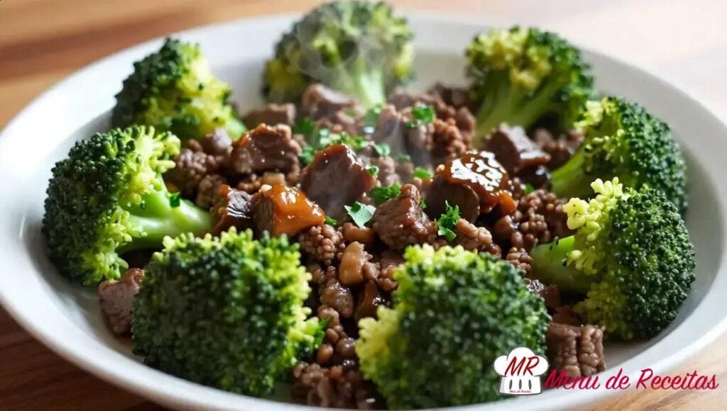 Carne moída com brócolis