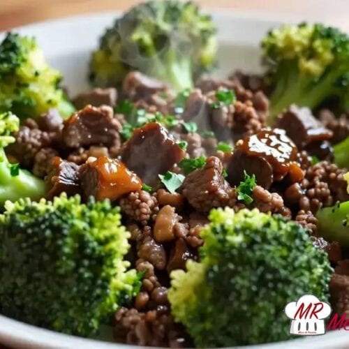 Carne moída com brócolis