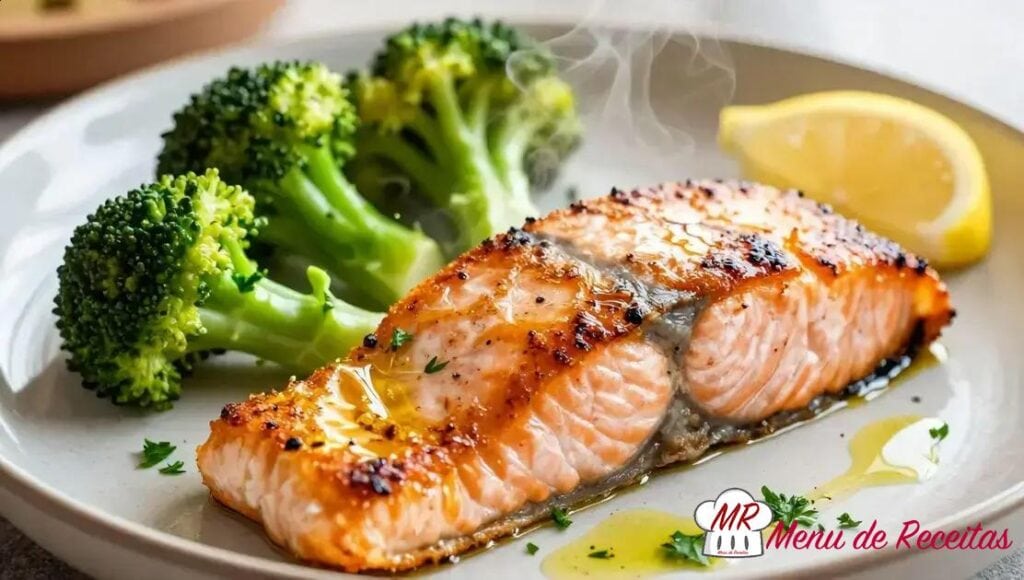 Salmão com brócolis