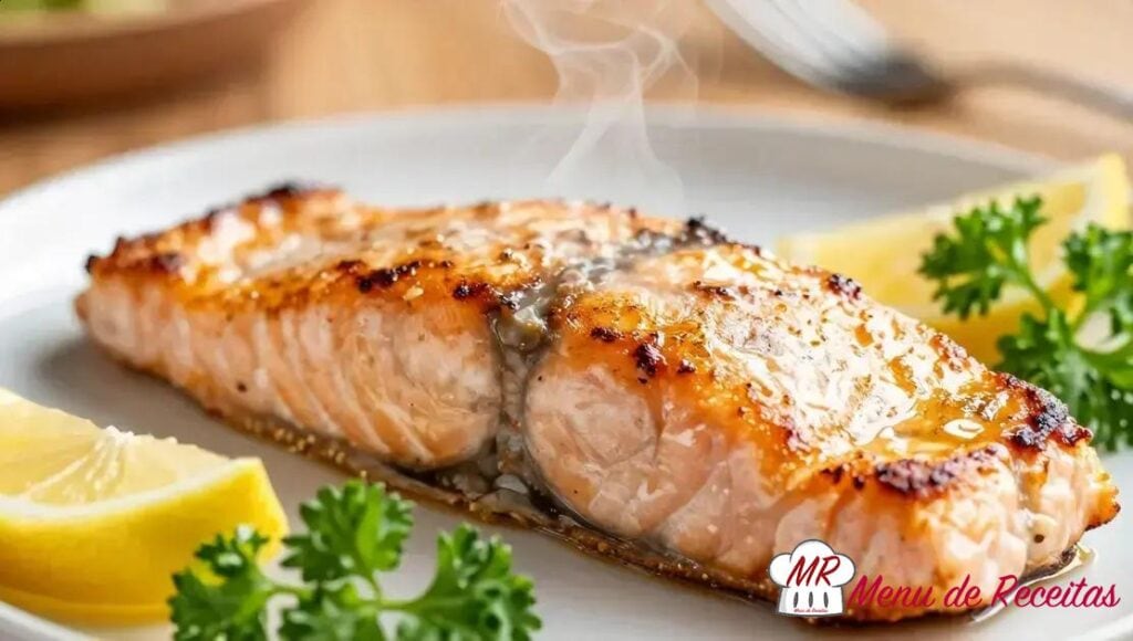 Salmão grelhado simples