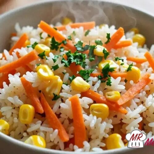 Arroz com cenoura e milho