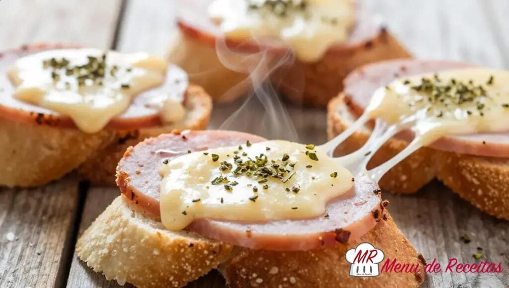 Canapé de presunto e queijo