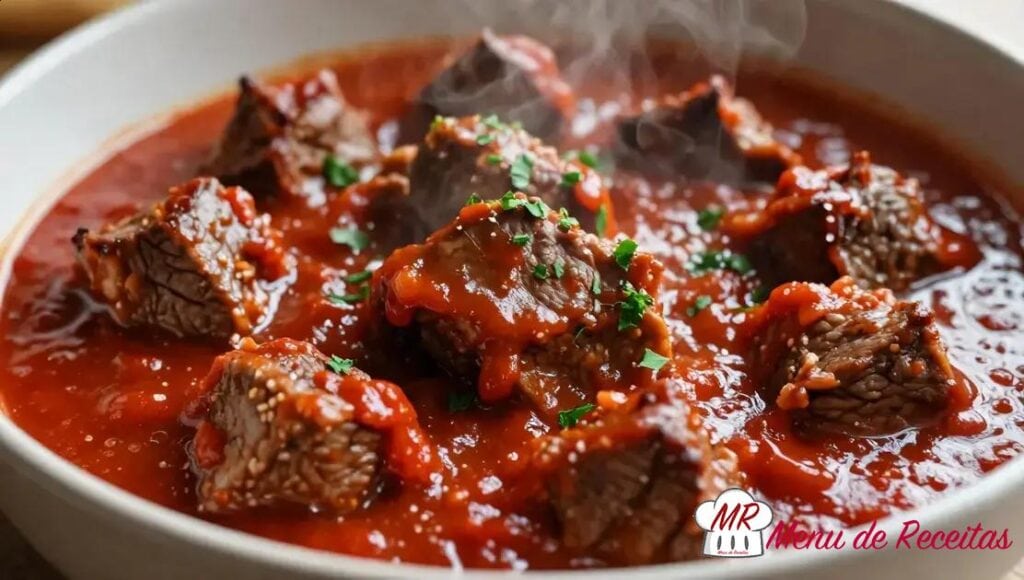 Carne com molho de tomate