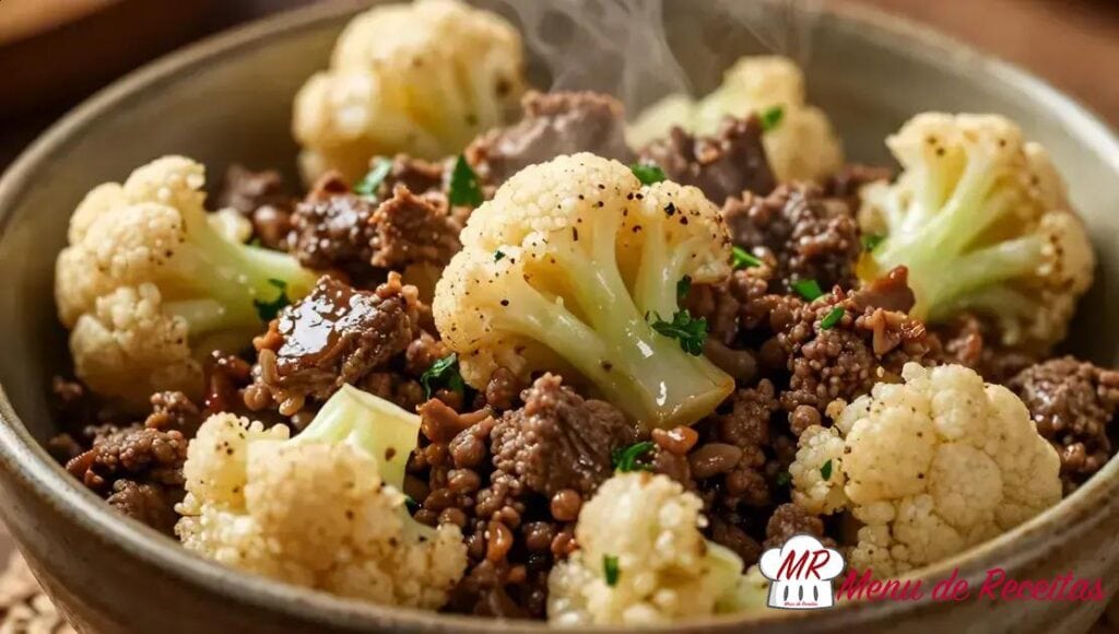 Carne moída com couve-flor