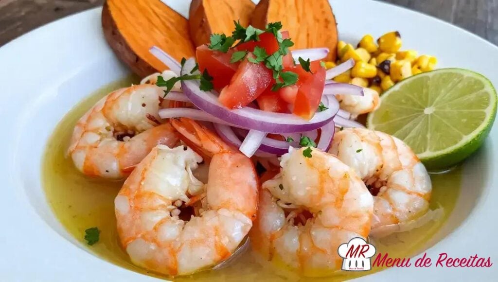 Ceviche de camarão peruano